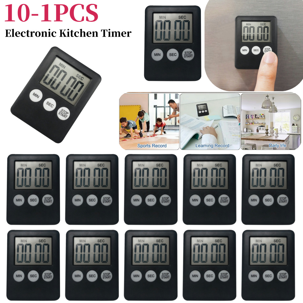 Digital Alarm Clock - デジタルスポーツ目覚まし時計多機能電子タイマーストップウォッチLCDディスプレイ磁気式スポーツエクササイズベーキングクッキング用