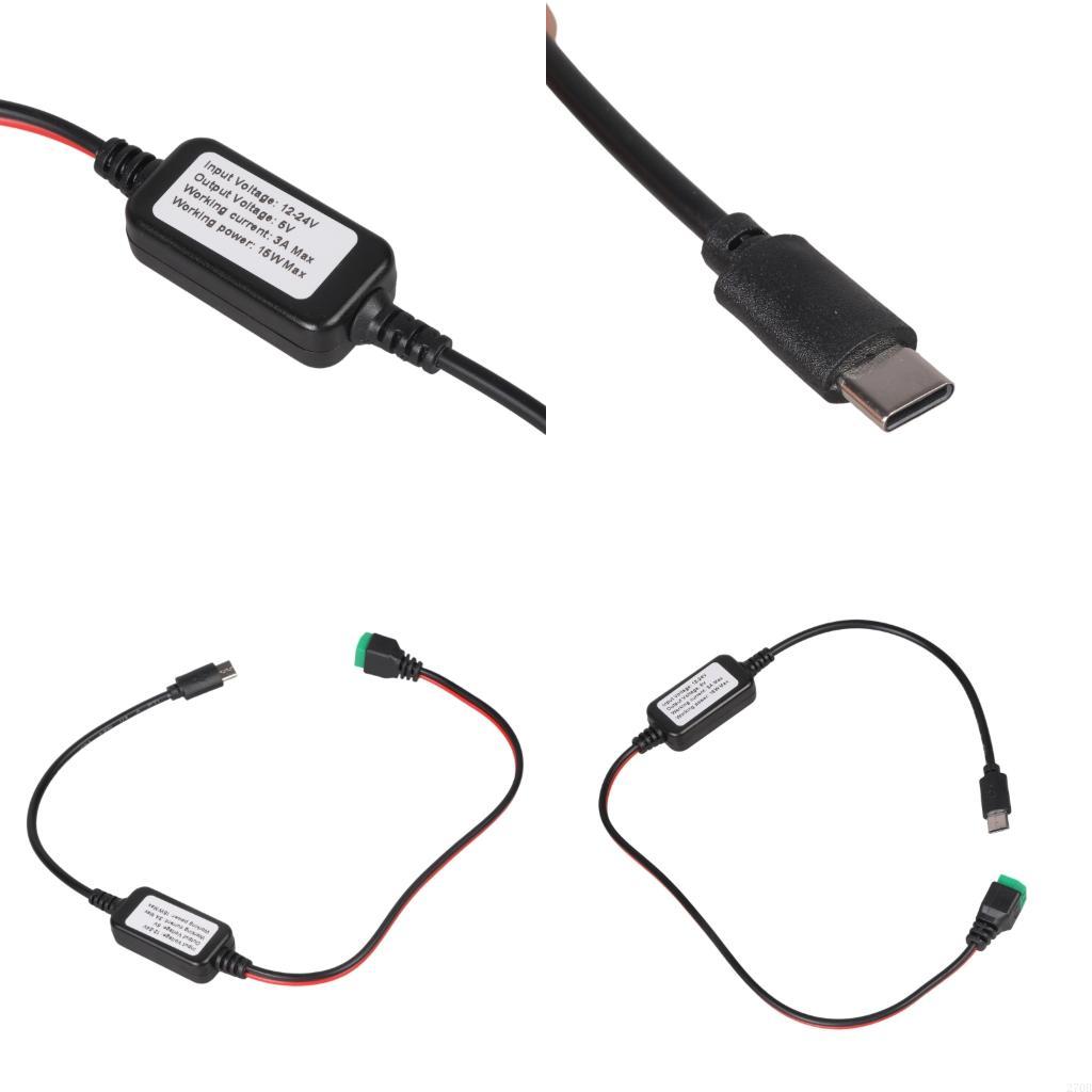 Electronics And Gadgets C - ポータブル電子機器およびファン用のUSB C 5V 3A出力へのステップダウン電圧コンバータケーブル2Pin