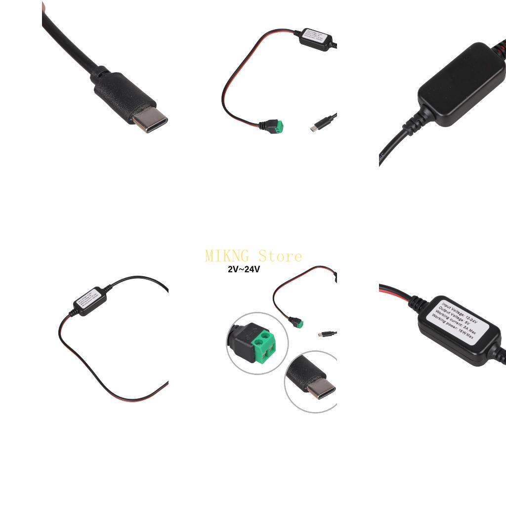Electronics And Gadgets C - 2ピン-タイプCオス充電ケーブル、12V/24Vから5V/3Aに降圧、電子機器やガジェット用