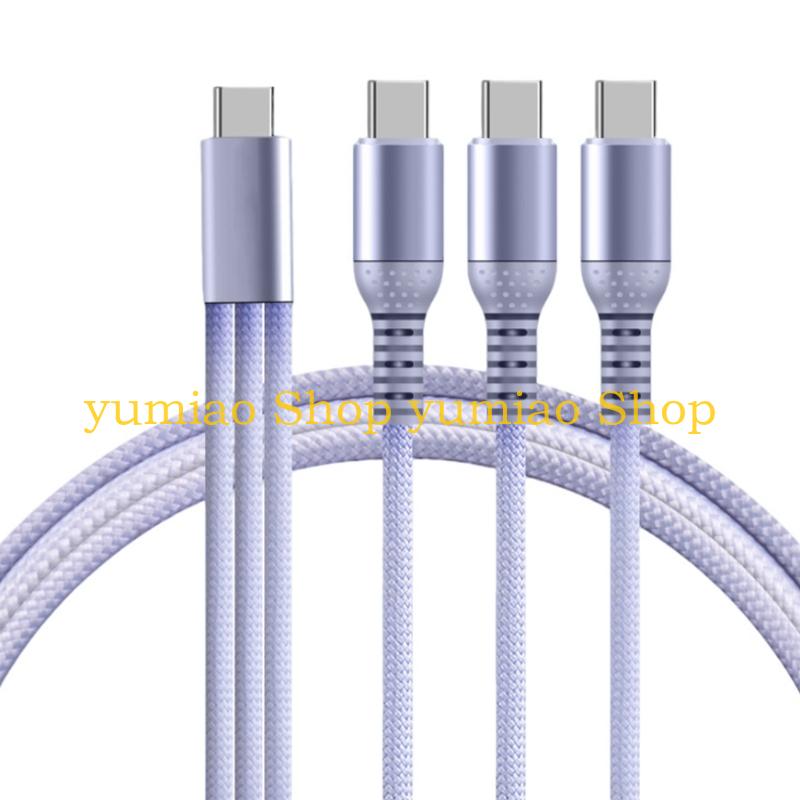 587B ナイロン編組 3 ポート Type C ケーブル  - Electronics And Gadgets C のレビューと価格