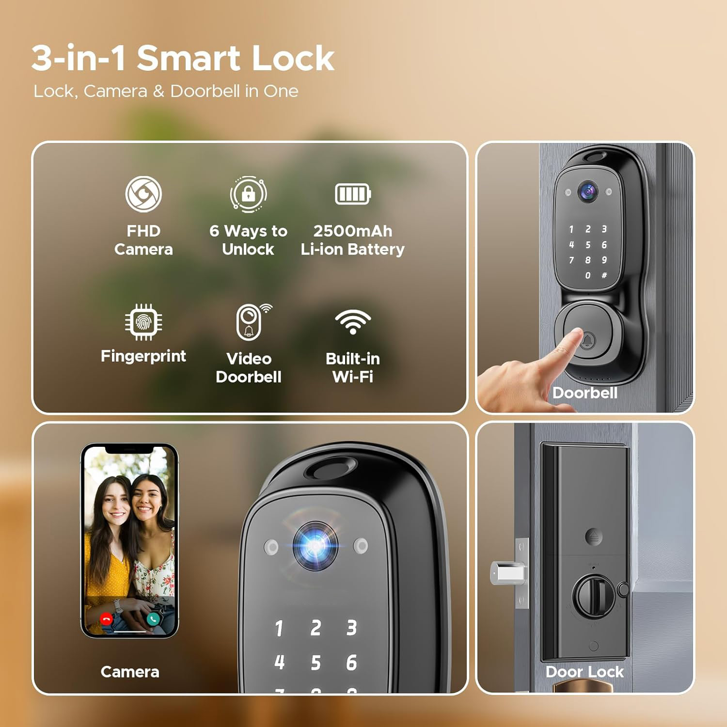 Tuya Wifiスマートドアロック ‎ カメラ＆ドアベル多 - Electronics & Gadgets Beginning With D のレビューと価格