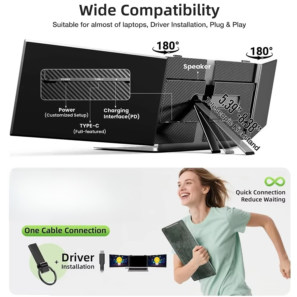家電製品 ノートパソコン画面拡張器 2画面 14インチLCD - Electronics And Gadgets C のレビューと価格