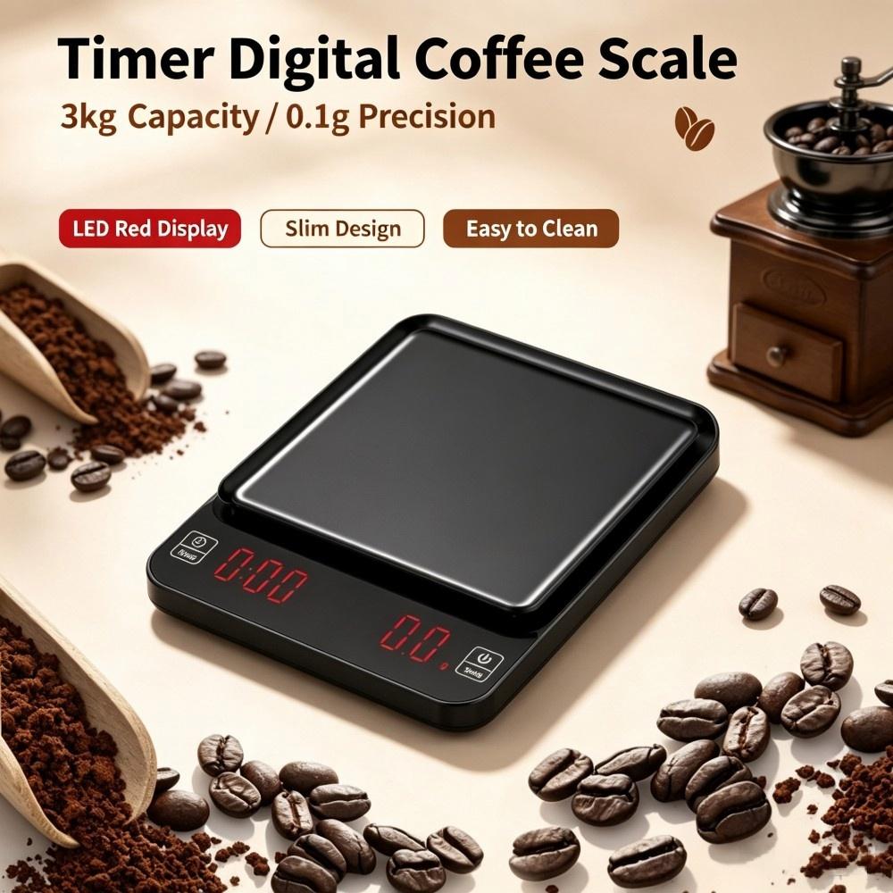 3kg/0.1g高精度デジタルコーヒースケール、LEDポータ - Electronics & Gadgets Beginning With D のレビューと価格