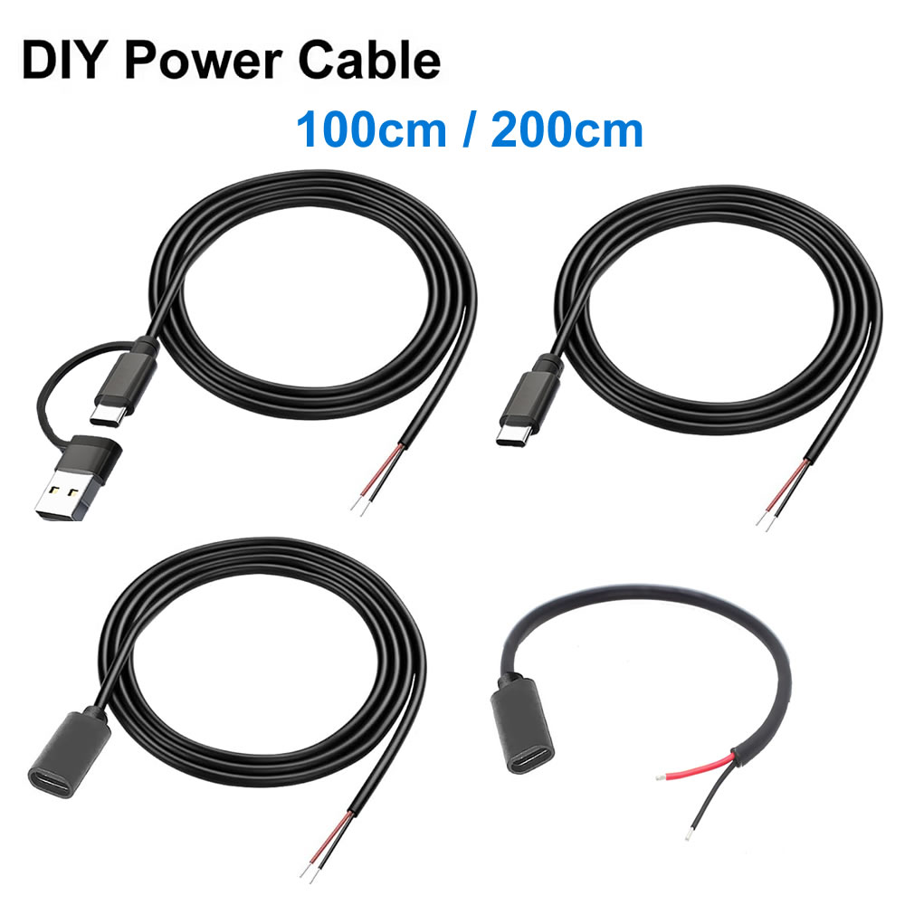 DC 2 ピン電源ケーブル USB とタイプ C オスメスか - Diy Electronics Gadgets のレビューと価格