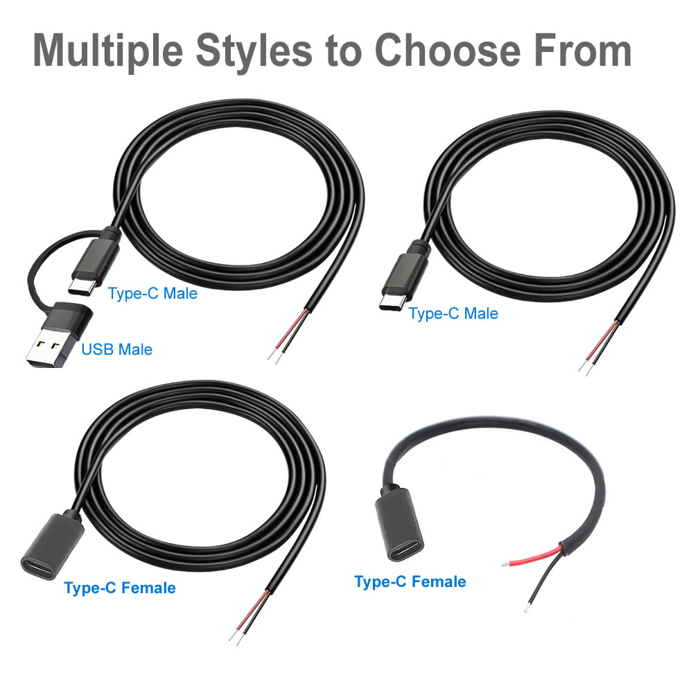 DC 2 ピン電源ケーブル USB とタイプ C オスメスか - Diy Electronics Gadgets のレビューと価格