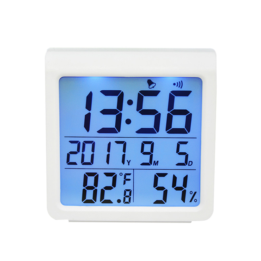 デジタル家庭用バックライト湿度計 ホワイト スタンド型目覚ま - Digital Alarm Clock のレビューと価格
